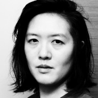 black and white portrait photo of artist Helen Lam